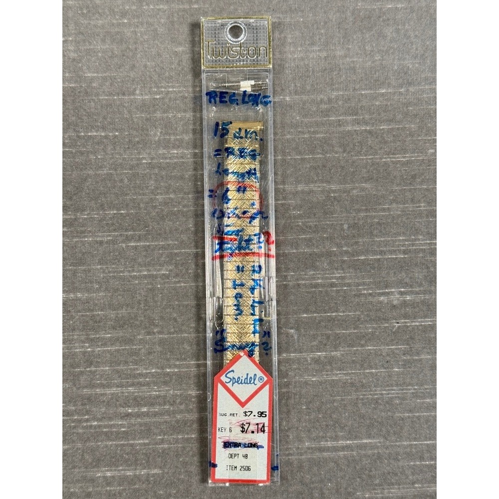 Speidel Twist-O-Flex Watch Band Vintage Gold Tone Expansion 162YL 2506 NOS 15mm